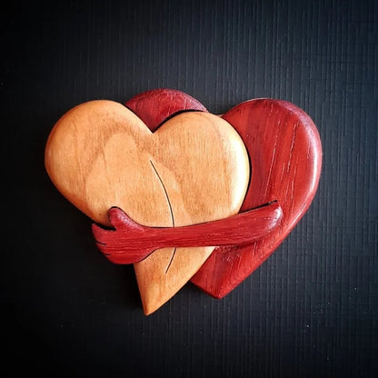 🌲 A Hug From My Heart For You (Handmade Wood Carvings)