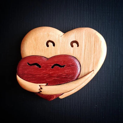 🌲 A Hug From My Heart For You (Handmade Wood Carvings)